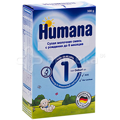 Humana 1 Сухая молочная смесь с пребиотиком 300,0 / Смеси / Ребенок ...