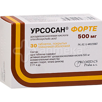 Урсосан Форте 500мг (урсодезоксихолевая кислота) №30 таблеток / Печень ...