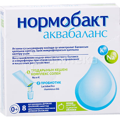 Нормобакт Аквабаланс №8 саше со вкусом яблока / Диарея, дисбактериоз ...