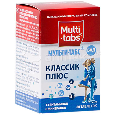 Мульти-табс Классик Плюс №30 табл / Витамины в комплексе / Витамины ...