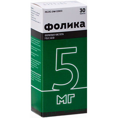 Фолика 5мг (фолиевая кислота) №30 / Витамины группы В / Витамины ...