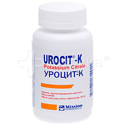 Уроцит-К (калия цитрат) 1080мг №100 таблетки / Почки и мочевыводящие ...