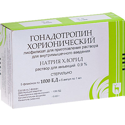 Гонадотропин хорионический 1000ед 5 мл № 5 флаконы / Таблетки, капсулы ...