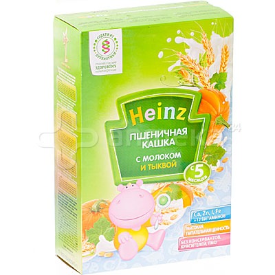 Heinz Каша пшеничная с молоком и тыквой с 6 месяцев 250г. / Молочные ...