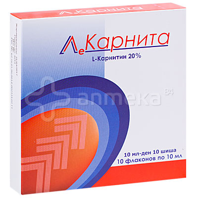 ЛеКарнита 20% (L-карнитин/аргинин) 10,0 №10 флаконов / Общеукрепляющие ...