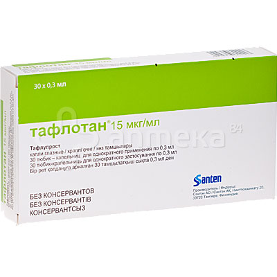 Тафлотан (тафлупрост)15 мкг/мл 0,3мл глазные капли №30 / Глаукома ...