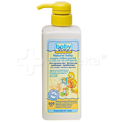Babyline натуральное детское моющее средство для посуды овощей и фруктов, с дозатором, 600мл (7290003081813)