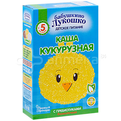 Каша Бабушкино Лукошко кукурузная с пребиотиками 200г тв/уп (8606106356700)