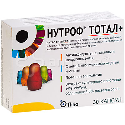 Нутроф Тотал + 30 капсул / Витамины для глаз / Витамины / Каталог / Аптека 84. Доставка лекарств на дом и в офис.