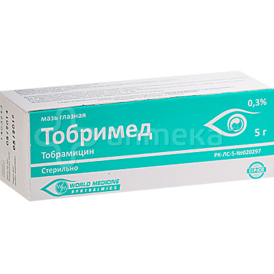 Тобримед 0,3% (тобрамицин) 5г мазь / Конъюнктивит бактериальный ...