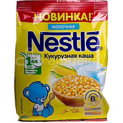 Nestle каша сухая молочная кукурузная 200г мяг уп (4606272040186)