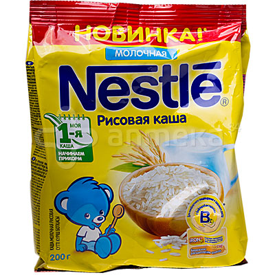 Каша Nestle рисовая молочная с 4 месяцев 200г мяг/уп (4606272040100)