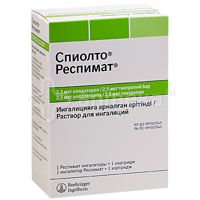 Спиолто Респимат раствор для ингаляций 2,5+2,5мкг (тиотропия бромид ...