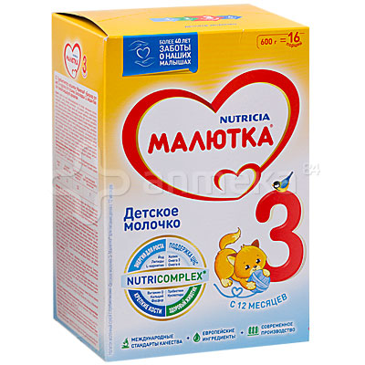 Малютка 3 Детская молочная смесь с 12 месяцев 600г / Смеси / Ребенок ...