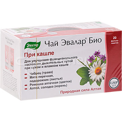 Эвалар Био чай при кашле 1,5 №20 / Фитосборы / Травы и фито-чаи ...