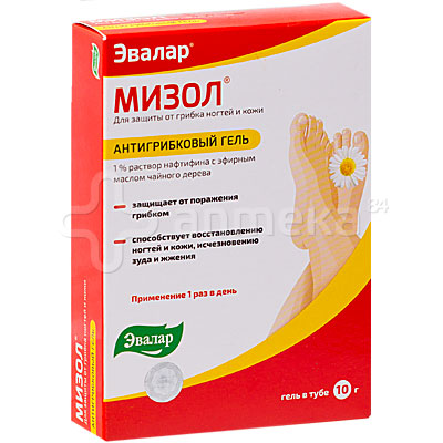 Эвалар Мизол антигрибковый гель (нафтифин) 10г / Мозоли, грибок ...