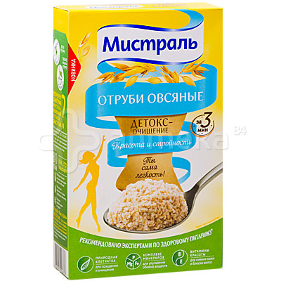 Отруби мистраль овсяные 400г тв/уп (4601916006337)